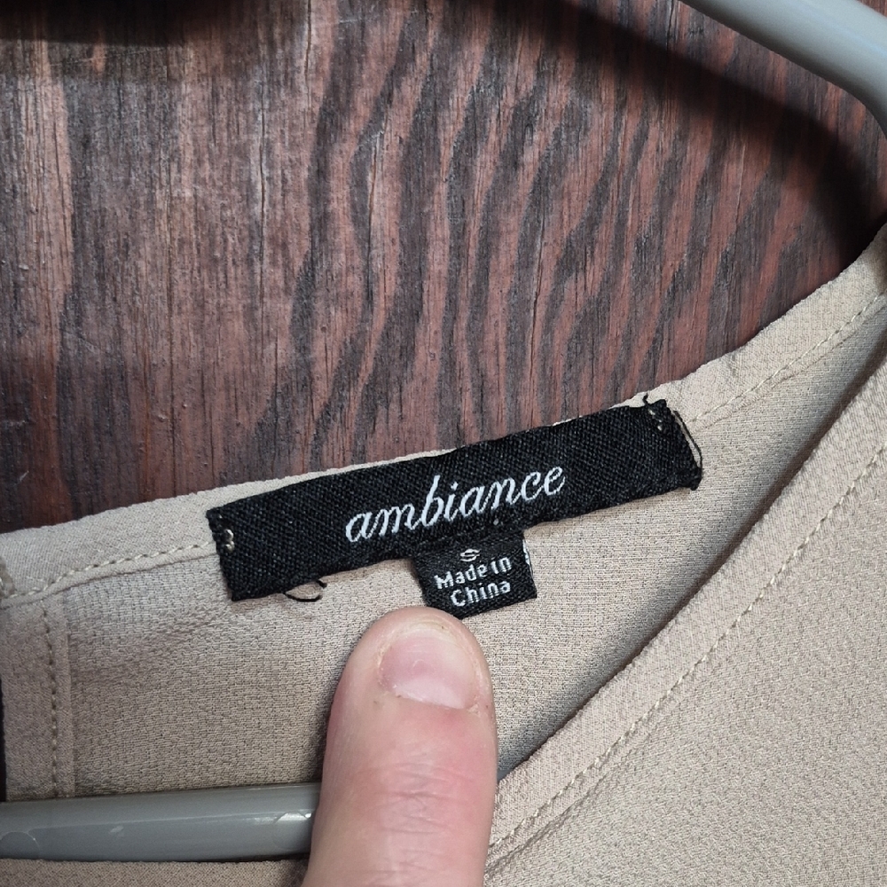 Ambiance Beige Twist Front Blouse - Picture 2 of 5